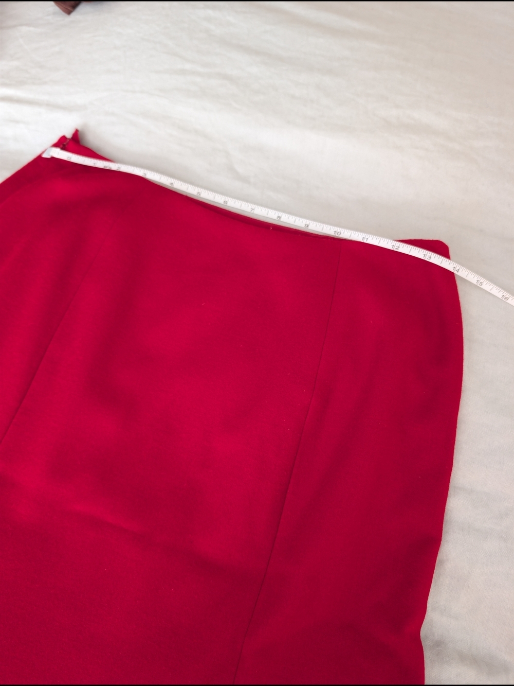 Vtg Talbots Red Wool Maxi Skirt Made in Italy Quiet Luxury Deep Winter 8 - Picture 5 of 6